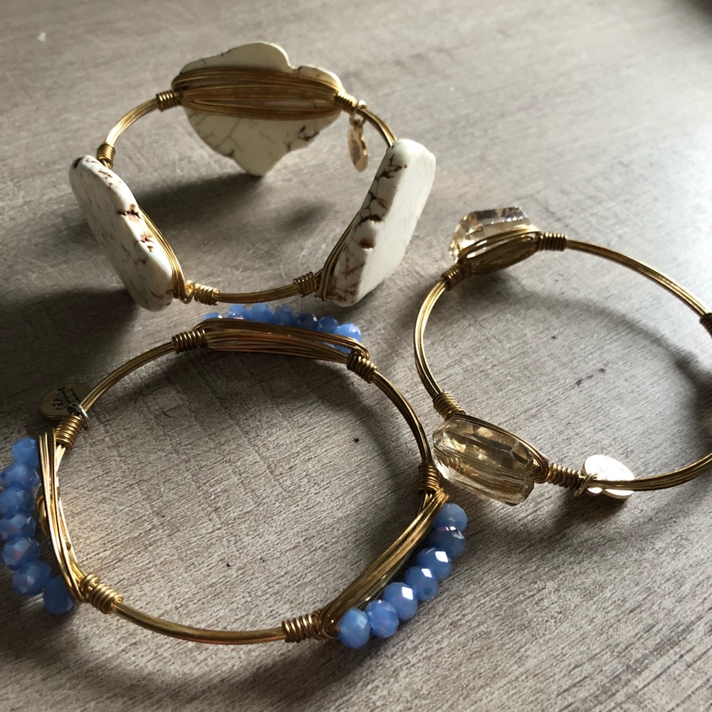 3 Bourbon & Bow Ties Bangles barely worn